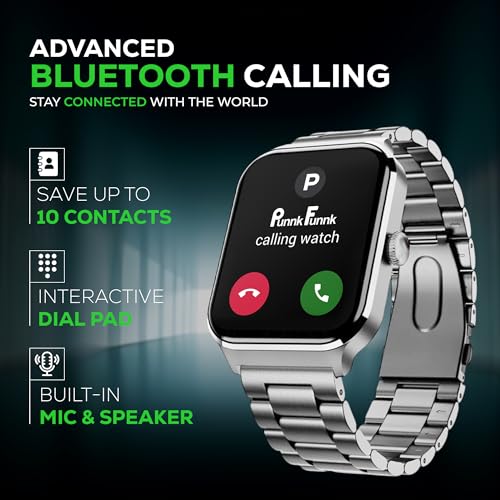 Image of PunnkFunnk NovoLux HD Display Smartwatch for Men & Women Answer /Make Calls, Heart Rate Monitor, 113+ Sports Modes, Step Counter, IP68 Waterproof, Compatible with Android & iOS(Metal Grey)