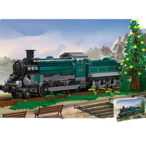 YLtremker Technik Retro City Bahnhof Bausteine, Dampflokomotive Zug mit Schienen, 669 Teile Güterzug Personenzug Modell Spielzeug Kompatibel mit Lego City (Retro steam Train) Cover