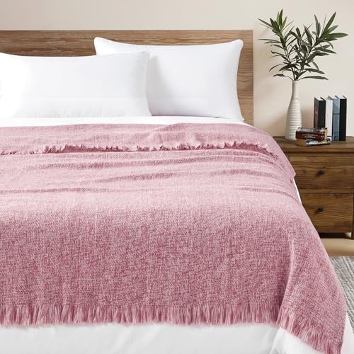 BOURINA Rose Wine Throw Blanket Faux Cashmere Throw Outdoor Blanket 50"x70" by BOURINA - Used condition - Image 3