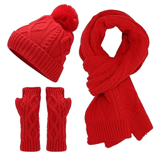 Ensemble bonnet écharpe homme et gants thermiques pour l'hiver