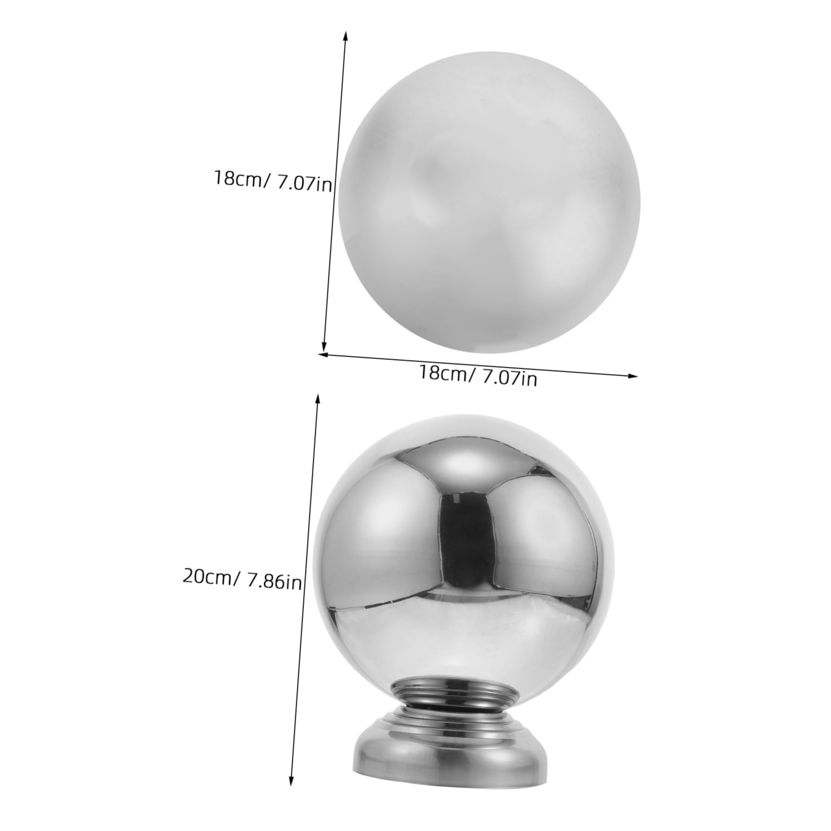 ibasenice Outdoor Polished Mirror Sphere Gazing Globe Stainless Steel Reflective Garden Ball Shiny Hollow Orb for Lawn Deck and Fence Decoration Lightweight and Durable