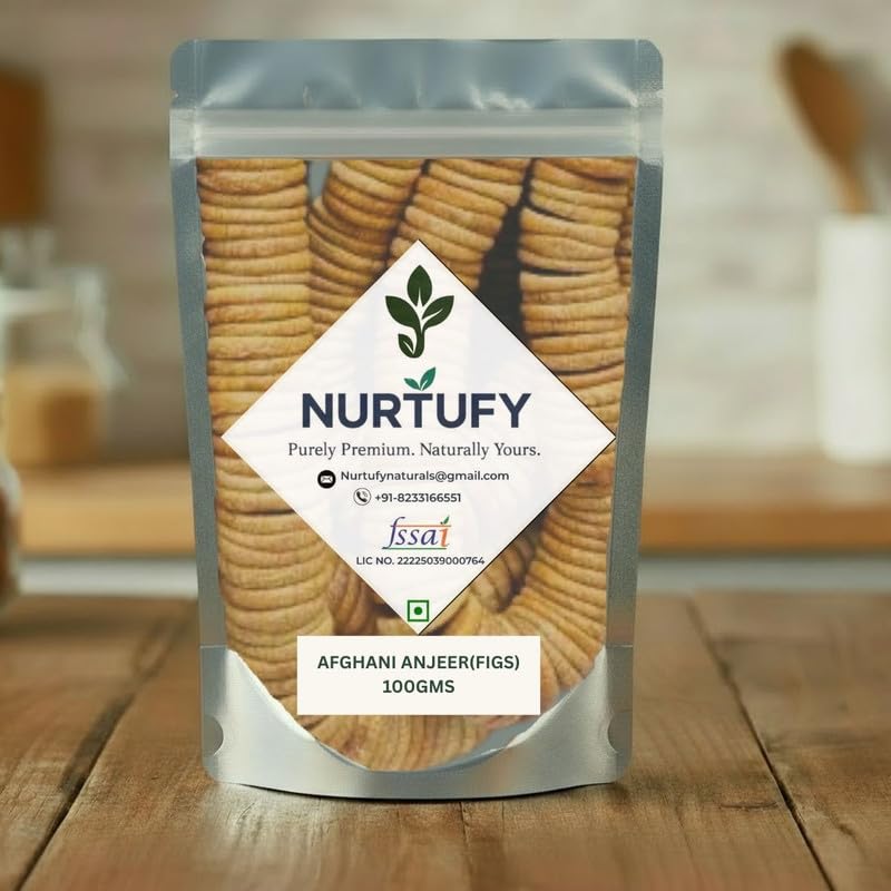 Image of Nurtufy Premium Afghani Anjeer 100 gm | Natural Soft & Sweet Anjeer Fig | Rich in Vitamins, Fiber, Calcium & Iron | Healthy Anjir Snack