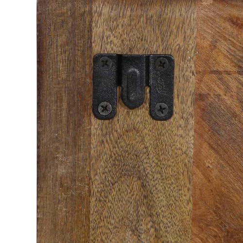 Table de chevet moderne en bois vieilli massif multicolore - 7