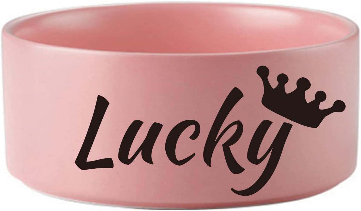 Personalized Ceramic Dog Bowl Custom Pet Name Cat Ceramic Bowl Puppy Dog Feeding Bowl Bottom Non-Slip Does Not Overflow Pet Bowl Kitten…