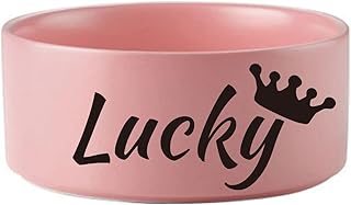 Personalized Ceramic Dog Bowl Custom Pet Name Cat Ceramic Bowl Puppy Dog Feeding Bowl Bottom Non-Slip Does Not Overflow Pet Bowl Kitten Puppy Food Feeder Pet Feeding Water Bowl (Pink)