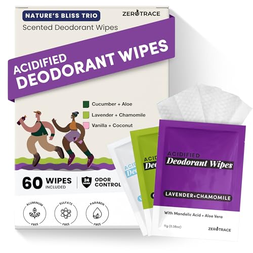Zero Trace Travel Deodorant Wipes - 60 Count