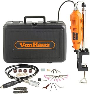 VonHaus -135W Rotary Multi Tool Set - 40Pcs Accessories Kit with Stand - Rotary Combi Tool - 6 Speeds with Flexi Shaft - Mini Grinder, Drill, Cut, Trim, Tools & Sand in DIY - DREMEL Compatible