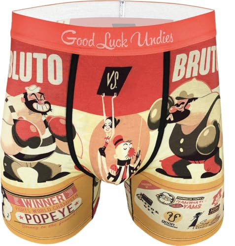 Good Luck Undies Men's Popeye, Bluto vs. Brutus Boxer Brief Underwear, Large Good Luck Undies Men's Popeye, Bluto vs. Brutus Boxer Brief Underwear, Large