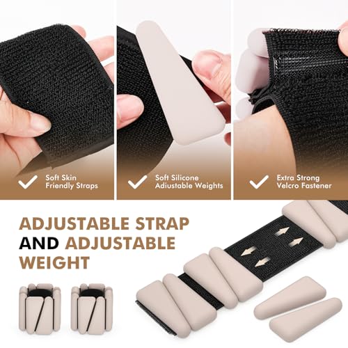Image of Wrist Weights, Ankle Weights for Women Men, Adjustable Wrist Weighted Bracelet for Home Gym Workout, Running, Yoga, Exercise, Strength Training