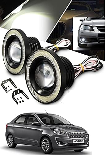 Auto Addict Car LED Fog Lights White Angel Lights Eye Ring for Ford Figo Aspire