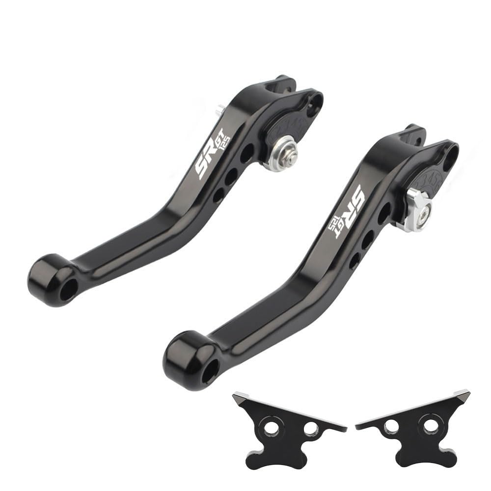 Beqlxta A-Black With Silver Brake Clutch Adjustable Lever​ For Sr Gt125 2021-2023 Motorcycle Accessories Parts Handle Set For Gt 125 2022 2023 2021 Short Brake Clutch Levers(A-Black With Silver)