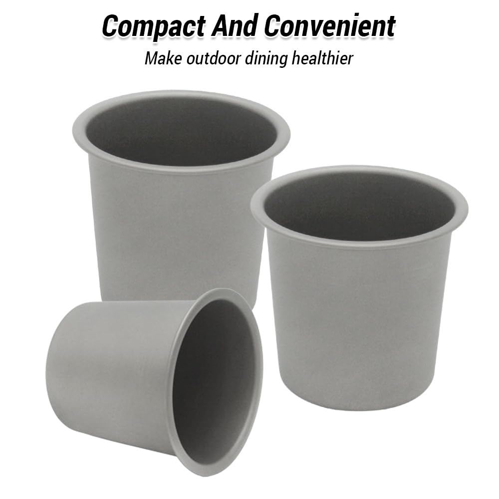 Tazza da Campeggio in Metallo Leggero Ti Beer 220ml Cremose Impilabili Viaggio All'aperto per Campeggiatori (8 pz)