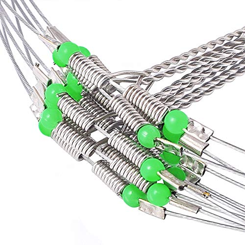 SETLUX Wire Trace Leader Rig Stainless Steel 30x 2 Arms Fishing Rigs Tackle Lure Swivel Snaps Beads - Thumbnail 2