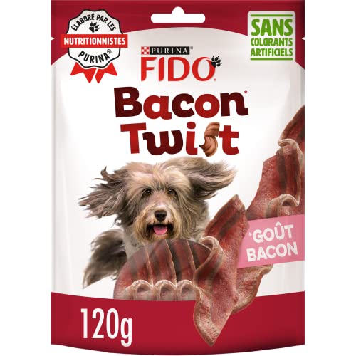 FIDO - Bacon Twist : goût Bacon - 120g - Friandises pour Chiens - Lot de 6