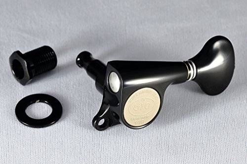 GOTOH ギターペグ SGS510Z L3+R3 スタンダード軸 ブラッククローム ツマミ S5