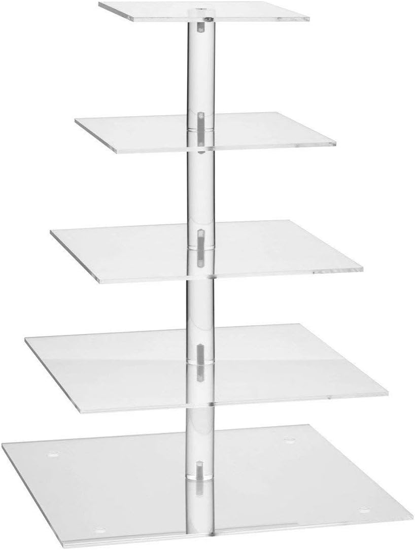 3/4/5/ Tier Clear Square Cup Cake Stand Acrylic Cupcake Stand Supplies Cake Display