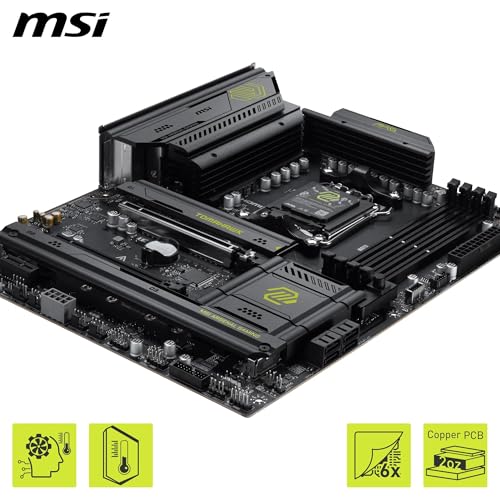 Image of MSI MAG B850 Tomahawk WiFi Motherboard, ATX - Supports AMD Ryzen 9000 /8000 / 7000 Processors, AM5-80A SPS VRM, DDR5 Memory Boost 8200+ MT /s (OC), PCIe 5.0 x16, M.2 Gen5, Wi-Fi 7, 5G LAN