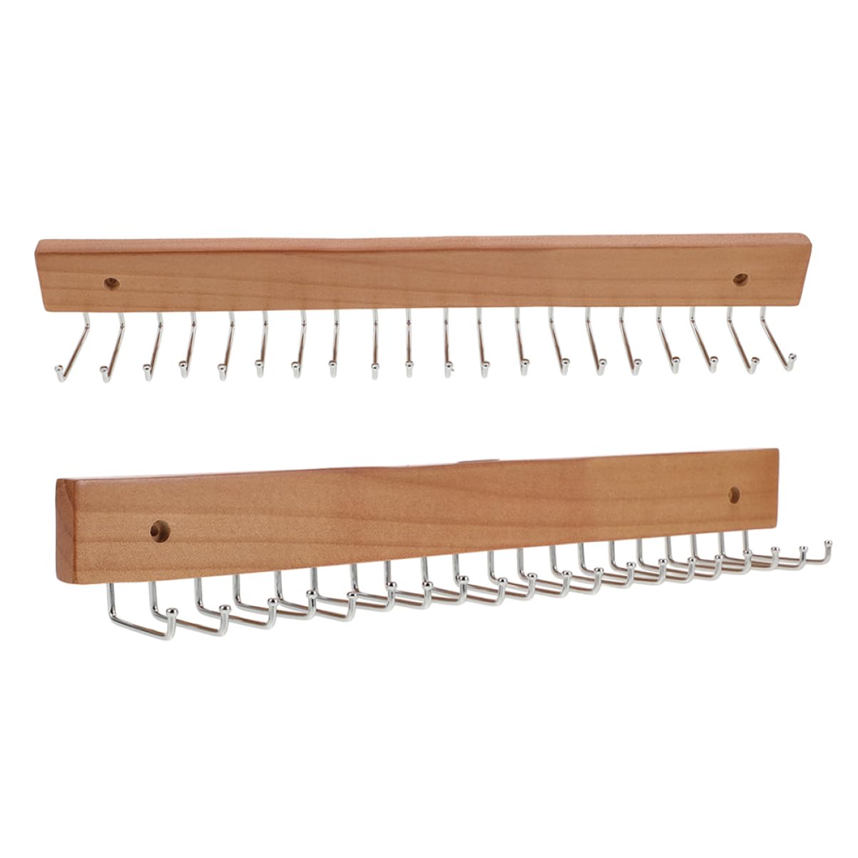 Didiseaon Percha Organizador de Cinturones y Corbatas de Pared 2 Unidades de Madera Natural Montaje Fácil para Entrada Dormitorio y Armario 14.37x1.97x1.89 Pulgadas