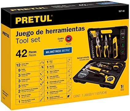 Amazon.com: Juego de herramientas, 42 piezas, agarre cómodo, Pretul :  Herramientas y Mejoras del Hogar