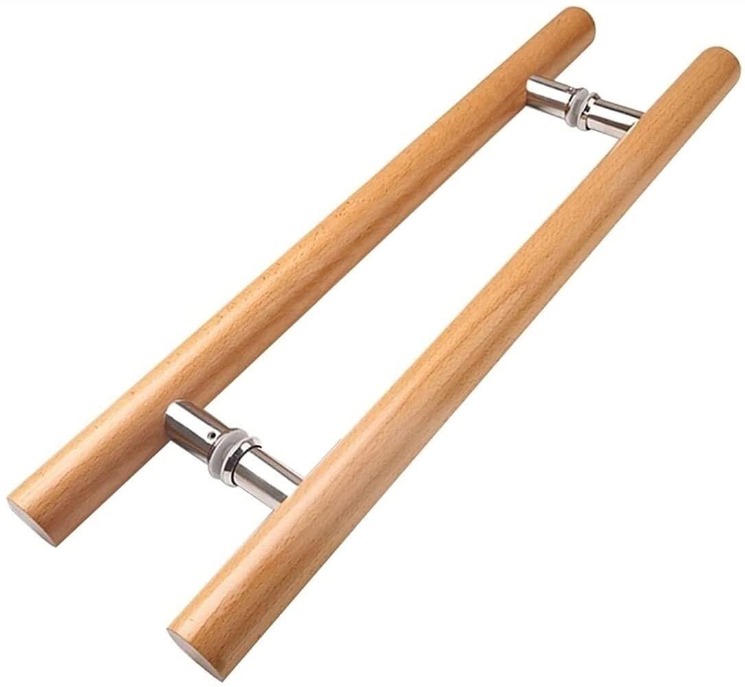Maniglie Professionali per Porte Scorrevoli - Fienile e Porte in Vetro - Progetta H Bifacciale in Legno Massello - Sistema Back to Back(Hole Distance 800mm)