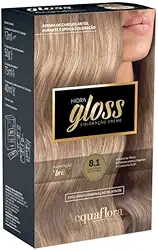 AcquaFlora Coloração Permanente Hidra Gloss Louro Claro Acinzentado 8.1 Acquaflora
