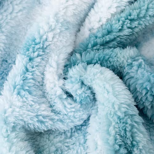 Gonaap Sherpa Fleece Throw Blanket Plush Fluffy Cozy Lightweight Blanket For Bed Sofa Couch Travel (Twin(60"X80"), Tie Dye Sky Blue) #TOP3