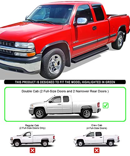 Estribos APS Running Boards 6in Negro para Silverado Sierra miniatura 2