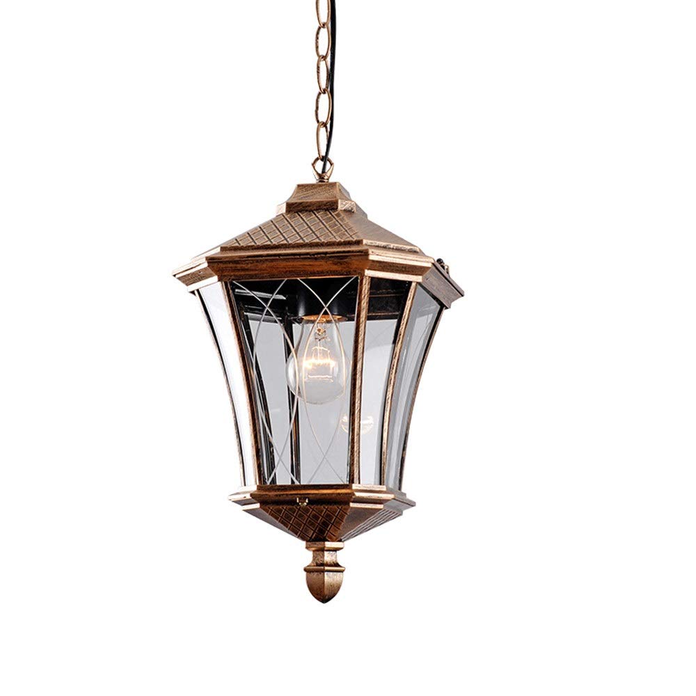 Zewnętrzna aluminiowa lampa wisząca Tradycyjne zewnętrzne sufitowe lampy wiszące 1 × E27 Vintage Antyczne aluminiowe wykończenie Przedpokój Ogród zimowy Balkon Weranda Żyrandol Interesting