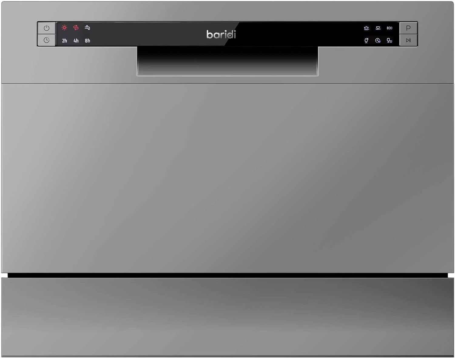 Baridi Compact Tabletop Dishwasher 6 Place Settings, 6 Programmes, Low