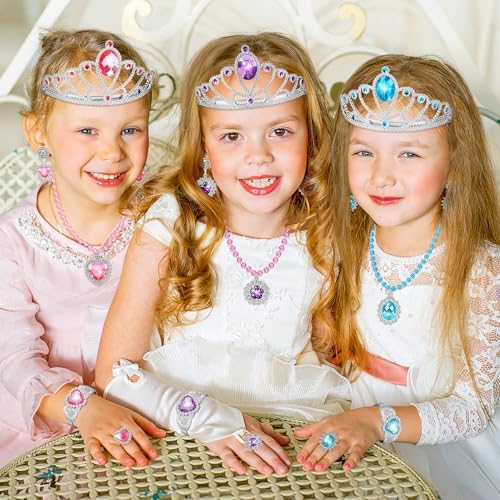 LJZJ Princess Dress Up Toys & Jewelry Boutique, Costumes Set incl Color Skirts, Shoes, Crowns, Accessories, Girls Role Play Gift for 3 4 5 6 Year Old Girl Toddler ​B-Day Party Favors — view 6