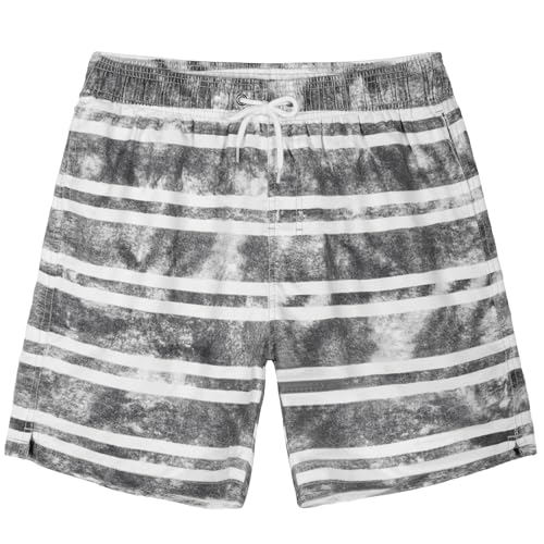 Men's Swim Trunk Quick Dry Striped Relaxed Fit Soft Washed Drawstring Board Shorts2