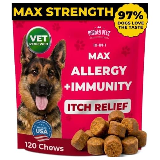 Mighty Petz MAX Dog Allergy Relief Chews - Itch Relief with Colostrum, Probiotics & Immune Support for Seasonal Allergies & Itchy Skin
