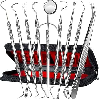 Dental Tools, 10 Pack Professional Teeth Cleaning Tools Stainless Steel Tartar Remover Oral