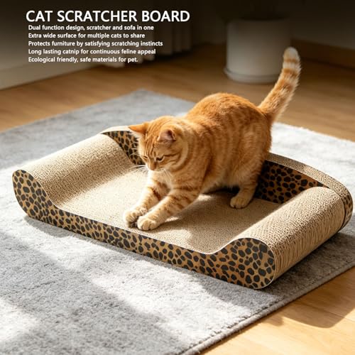 Tapis à gratter ondulé durable pour chat, griffoir réversible double face - 3