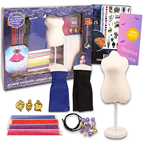 Descendants Fashion Pack for Kids Bundle - Descendants Doll Fashion Designer Kit for Girls with Disney Villains Tattoos, More | DIY Arts and Crafts Kit for Girls