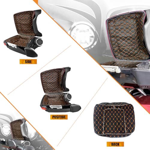 King Tour Pack Liners para Harley Touring 2014-2025 | Hilo Naranja, Interior de Alfombra Suave, compatible con modelos Road King, Road Glide, Street Glide y Electra Glide miniatura 3