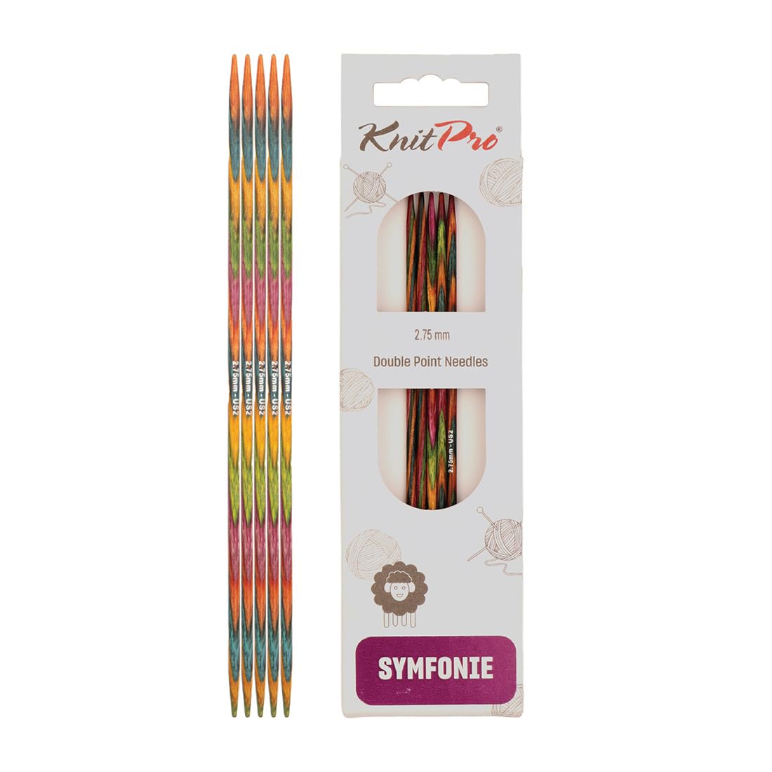KnitPro Symfonie Double Pointed Needles 6" (15cm) | 2.75mm