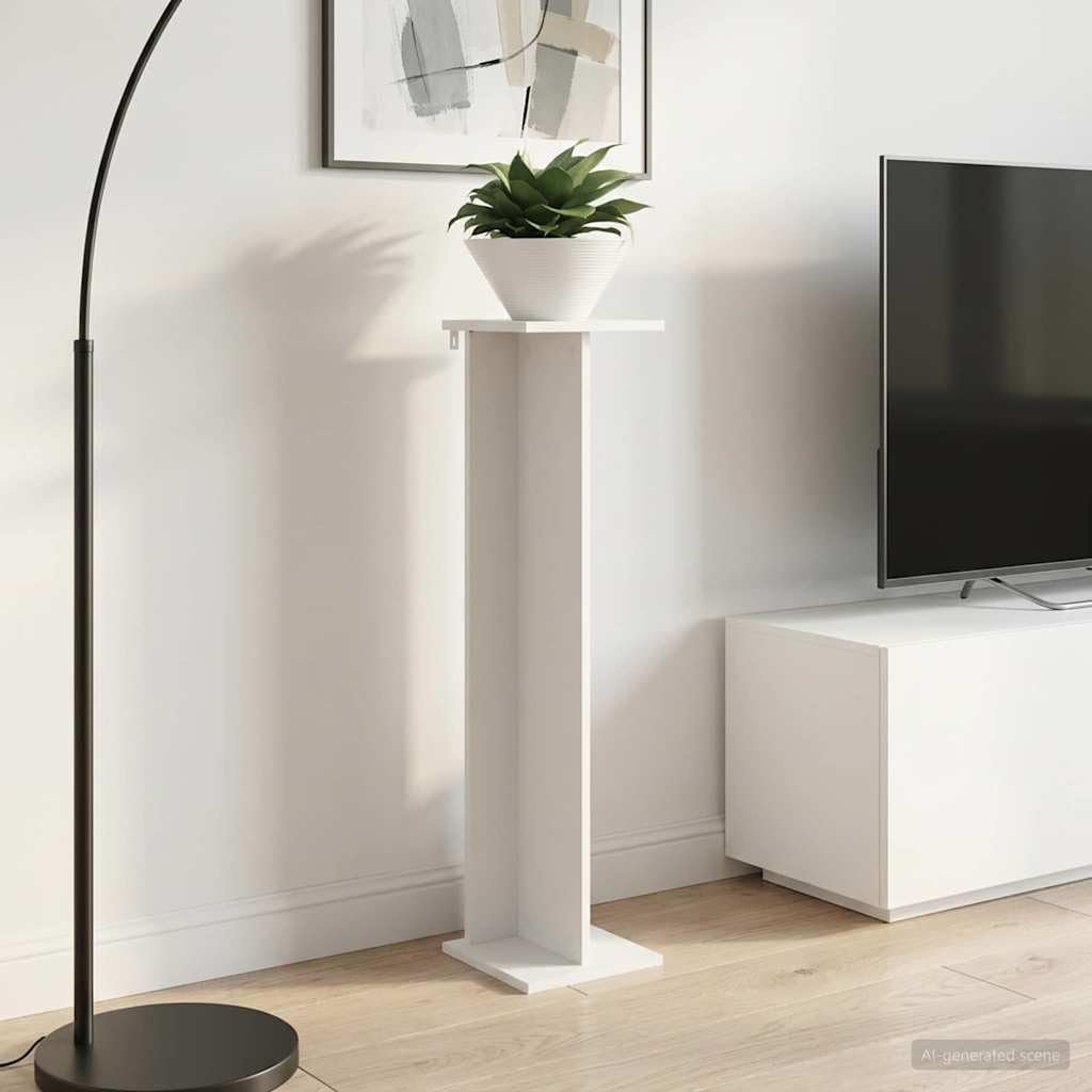 Pflanzenständer 2er Set Weiß 25 x 25,5 x 100,5 cm Holzwerkstoff Indoor und Outdoor geeignet platzsparend für Wohnzimmer Balkon Terrasse Dekoration