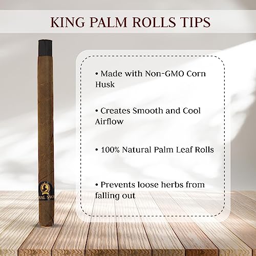Image of Royal Swag Natural Pre-Rolled Palm Leaf Cone Rolling Papers - 25 Pcs King Size Palm Leaf Natural Cones with 1 Filling Stick - Corn Husk Filter Preroll Cones - 100 mm Length - (25 Rolls Total)