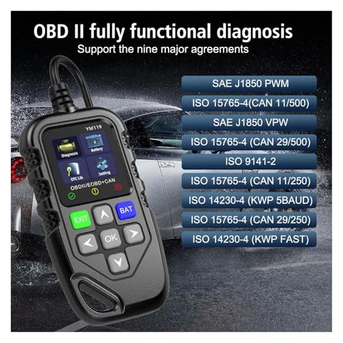 Escáner OBDII YM119 soluciona dudas de fallos mecánicos y borra códigos OBD2 6