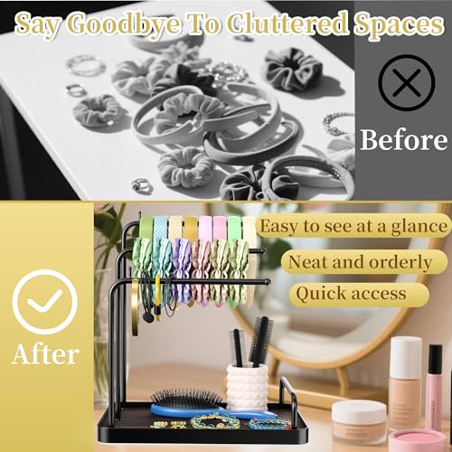 Nœuds de rangement pour chouchous bracelets et bandeaux sur support ajustable