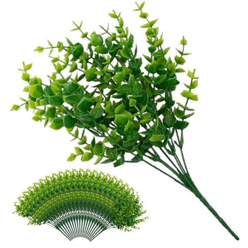 Rachlicy 20 Piezas Plantas Artificiales de boj arbustos al Aire Libre arbustos Artificiales para el jardín de Ventanas Patio Patio Sendero Porche Delantero