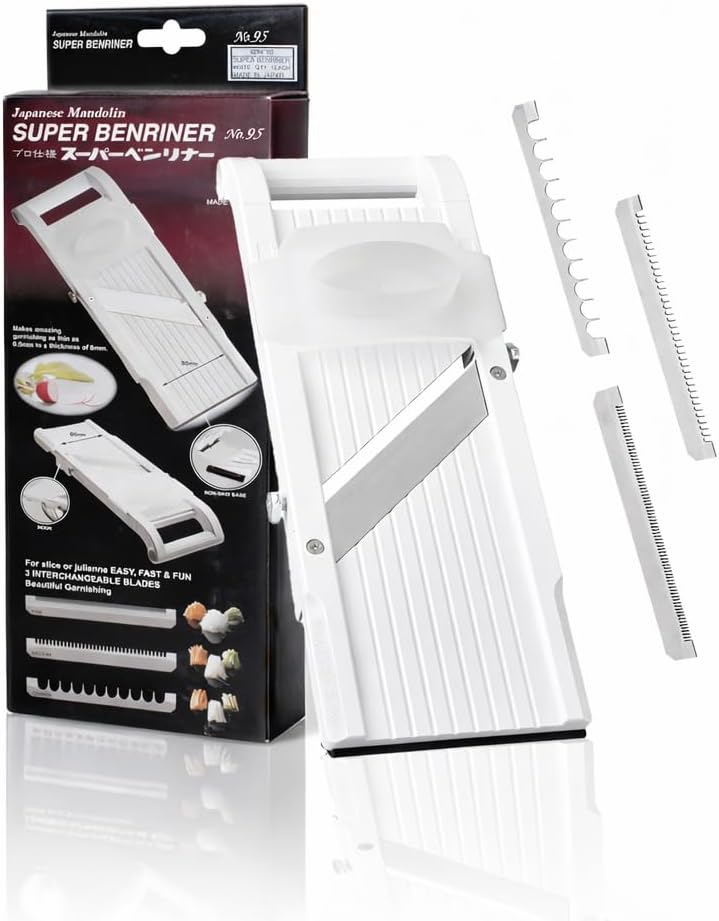 Benriner Super Slicer, with 4 Japanese Stainless Steel Blades, Beige