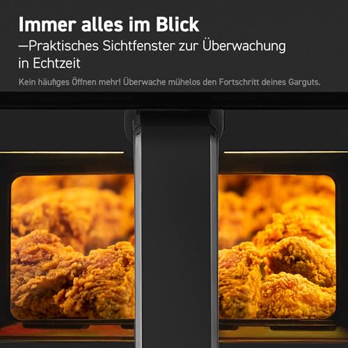 COSORI Heißluftfritteuse Airfryer, 12-in-1 Air Fryer XXL 6,2L, Heissluftfritteuse mit Sichtfenster & Shake-Reminder, 80 Rezepte, 55 Prozent energiesparend, spülmaschinenfeste Körbe – Bild 4