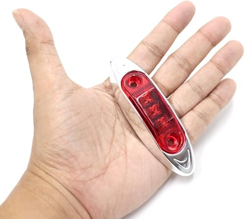 Miniatura 10 de TMH 10 piezas mini marcador LED modelo QR luz ámbar con marco cromado marcadores LED universales para trailers de camiones botes ATV luces marinas