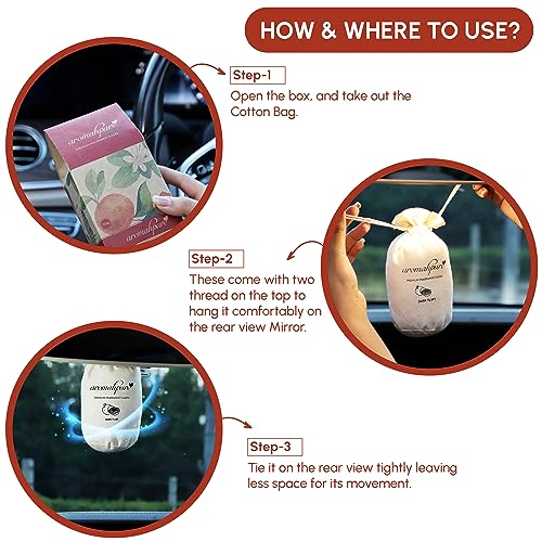 Image of Aromahpure Premium Car Perfume Fragrance Flakes-Dark Flirt-Refreshing' Luxury Car Air Freshener made Organically with Essential Oil, Grains, and Flakes -50Gms, Last Upto 30 days, IFRA certified