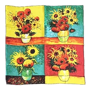Laprée Seidenschal Sonnenblume Kunstreproduktion 90x90cm