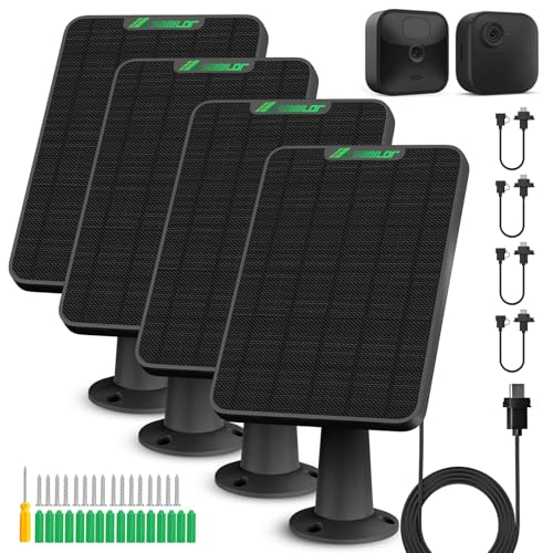 Image of 6W Solar Panel for Blink Camera Outdoor, Solar Charger with Battery Compatible with Blink Outdoor 3 & 4, Solar Panel for Blink XT XT2 Camera with Rubber Plug,13.12ft Cable, IP65 Waterproof