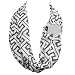 Women's Greek Key Pattern Infinity Scarf with Zipper Pocket - Pop Fashion (Grey)