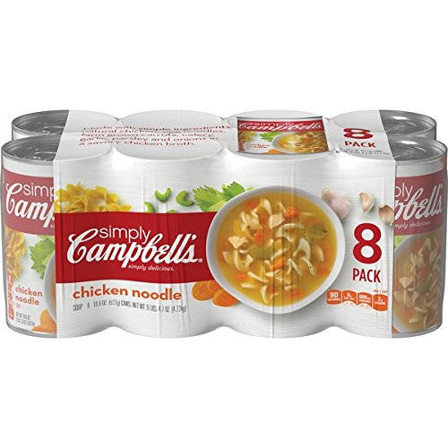 Campbell's Simply Chicken - Sopa de fideos con pollo (18.6 onzas, 8 unidades)